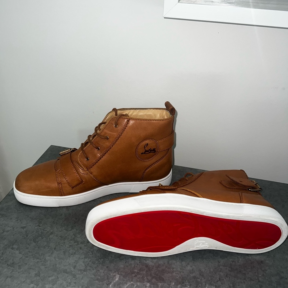 NONO STRAP Brown leather Christian Louboutin sneakers